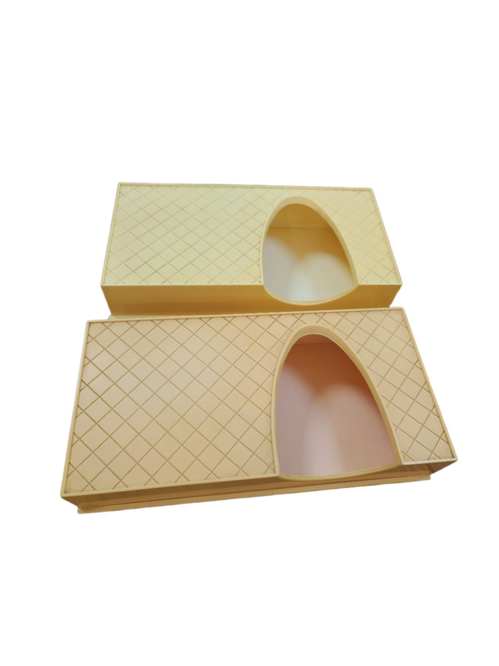 Vintage Mid Century Molded Plastic Tissue Box Covers Set of 2